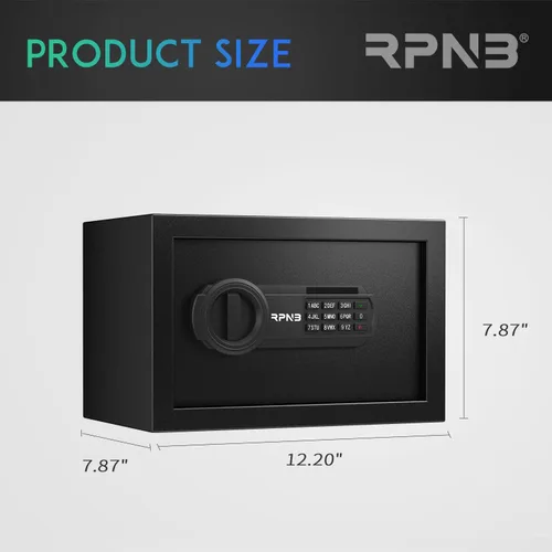 Miniatura 6 de RPNB Caja de seguridad y cerradura de lujo, caja de seguridad con teclado digital, caja fuerte pequeña de aleación de acero, cerradura de teclado