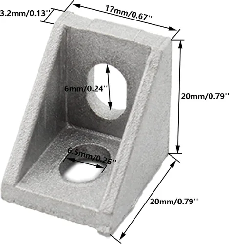 Miniatura 2 de Paquete de 10 soportes de esquina de perfil de aluminio, cierre de junta de ángulo recto en forma de L, conector para perfil de extrusión