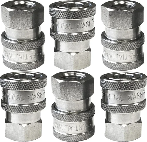 Miniatura 17 de Essential Washer Enchufe macho NPT de 1/4 pulgadas de acero inoxidable Accesorios de conexión rápida para lavadora a presión 5000 PSI Juego