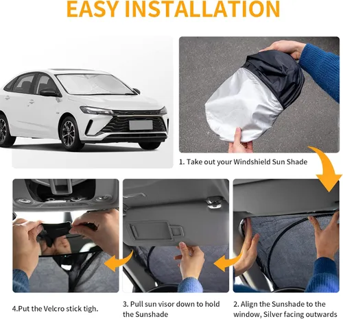 Miniatura 4 de Parasol, cubierta para parabrisas, protector que bloquea los rayos ultravioleta y el calor, accesorios de automóvil