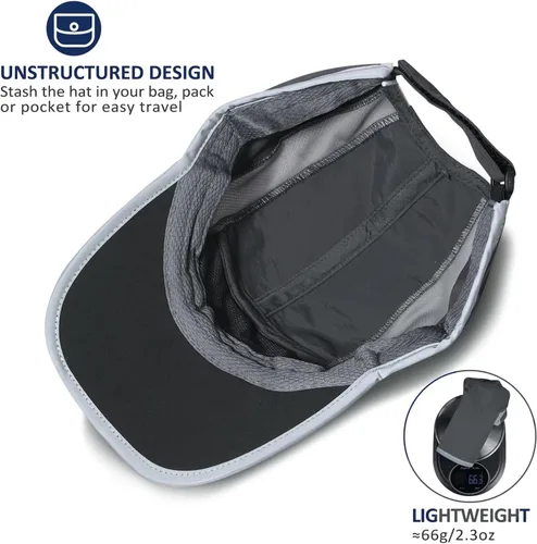 Miniatura 4 de GADIEMKENSD Sombrero reflectante plegable para exteriores, diseño sin estructura, UPF 50+, protección solar, sombreros deportivos para mujeres