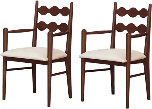 Miniatura 37 de Sillas de comedor tapizadas, silla de cocina con respaldo, silla de sala de estar con brazos versátil asiento de comedor de granja, sillas