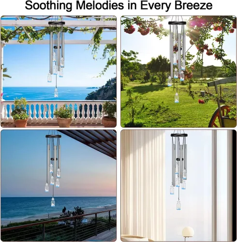 Miniatura 8 de Virekm Campanillas de Viento al Aire Libre en Oferta, Campanillas de Puerta para Exterior, Campanillas de Simpatía para Decoración de Patio