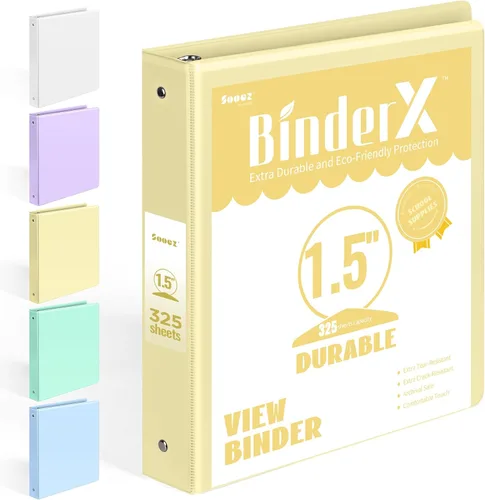 Miniatura 19 de BinderX - Carpeta de 3 anillos redondos extraduradera de 1 pulgada, se adapta a 175 hojas de papel de 8.5 x 11 pulgadas, cubierta personalizable