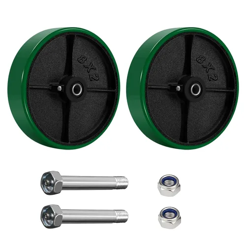 Miniatura 10 de Ruedas giratorias de repuesto de 6 x 2 pulgadas, rueda de hierro fundido de acero, resistente, capacidad de 1200 libras por rueda, orificio de 1/2