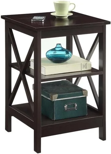 Miniatura 10 de Convenience Concepts Oxford Mesa Final de 15.75" - Mesa moderna de sala de estar con estantes de almacenamiento, mesa auxiliar de noche transicional