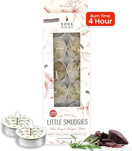 Miniatura 8 de SOUL STICKS Paquete de 12 velas Little Smudgies para limpieza de casa, meditación, curación de chakras, fabricadas con cristales y hierbas