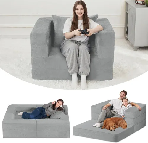 Miniatura 23 de Cama humana gigante para perro, cama 3 en 1 para perro de tamaño humano con funda de piel sintética lavable, cama grande plegable humana para Blanco