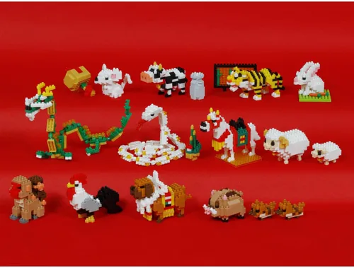 Miniatura 4 de nanoblock - Los doce signos del zodiaco en la astrología china - Juego de 12 zodiacos, kit de construcción de la serie Advanced Hobby