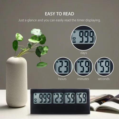 Miniatura 4 de AIMILAR - Temporizador digital de cuenta regresiva de 999 días, temporizador de cuenta regresiva para vacaciones, jubilación, boda, laboratorio