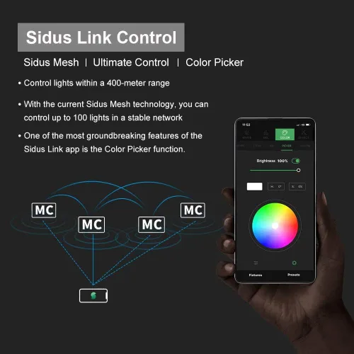 Miniatura 6 de Aputure MC RGBWW - Luz de video para cámara, CRI/TLCI 96+, temperatura 3200K-6500K, modo HSI, admite atracción magnética y aplicación con USB-C PD