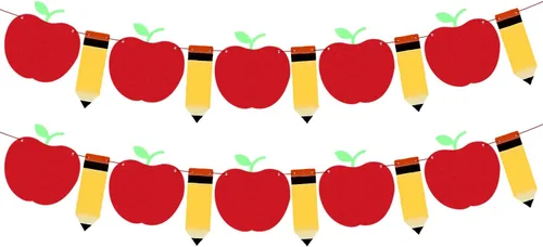 KatchOn, Cartel de fieltro de manzana con lápiz para decoraciones de regreso a clases, paquete de 2, grande, 10 pies, sin bricolaje, cartel de