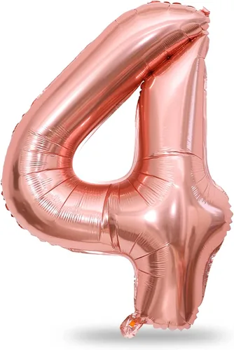 Miniatura 119 de Globo dorado champán con el número 5, globos de aluminio autoinflables grandes de 40 pulgadas del 0 al 9, globo de helio digital 5 dorado claro