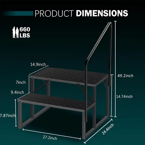 Miniatura 2 de Escalones de bañera de hidromasaje con pasamanos, accesorios inflables para bañera de hidromasaje para adultos, accesorios de bañera para spa