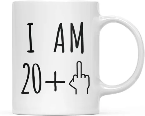Miniatura 43 de Andaz Press Divertida taza de café de 11 onzas, regalo de broma de cumpleaños, I Am 49 + 1 dedo medio, 1 paquete, ideas de regalo de cumpleaños 50