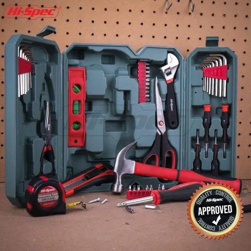 Miniatura 7 de Hi-Spec Juego completo de herramientas para el hogar de 49 piezas en una caja de herramientas portátil. Herramientas esenciales de reparación