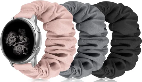 Miniatura 10 de Correas elásticas de repuesto para Samsung Galaxy Watch 4 5 Pro 6 7 Classic Galaxy Active 1 2 1.575 in 1.732 in para mujer Bla-M A-Negro