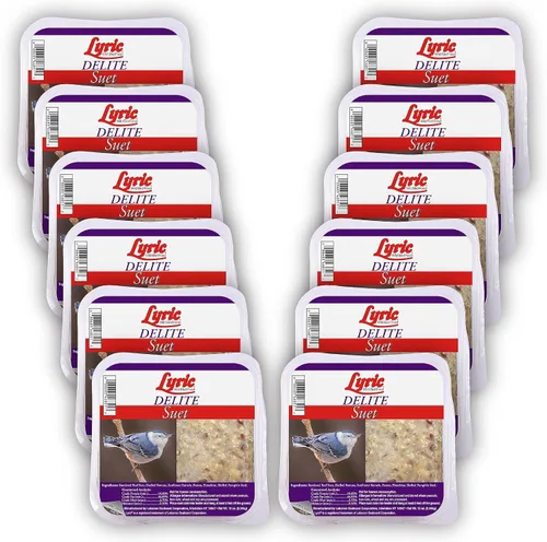 Miniatura 7 de Lyric Delite - Pasteles de sebo de semillas de aves silvestres con alto contenido de proteínas para aves silvestres, 12 onzas (paquete de 12)