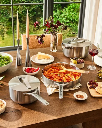 Miniatura 7 de Caraway - Juego de utensilios de cocina de acero inoxidable – Juego de 12 piezas de 5 capas de ollas y sartenes de acero inoxidable - Incluye