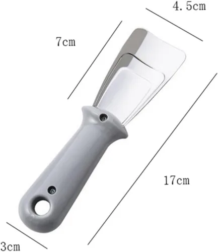 Miniatura 6 de Vaguelly Raspador de hielo para congelador, raspador de hielo, raspador de hielo de plástico, pala de acero inoxidable, refrigerador, raspador