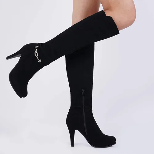 Miniatura 7 de DREAM PAIRS Botas de tacón alto hasta la rodilla para mujer