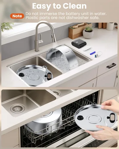 Miniatura 9 de Fuente de agua inalámbrica para perros grandes, fuente de agua de acero inoxidable de 12L/3.2 galones con sensor, bomba silenciosa, dispensador