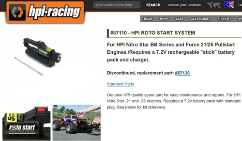 Miniatura 7 de KT87110 Roto Starter RC Modelo Coche Hobby Productos Eje Drive Starter para HPI 87110 1/8 1/10 Escala Nitro Off Road RC Coches Buggy o Truck hsp