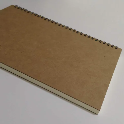 Miniatura 4 de YUREE - Cuaderno con espiral a rayas, de tapa dura, con papel Kraft B5