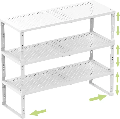 Miniatura 8 de Organizador de Estante de Metal Ajustable y de Alta Resistencia - Estante de Almacenamiento Expandible y Apilable para Despensa para Cocina, Baño
