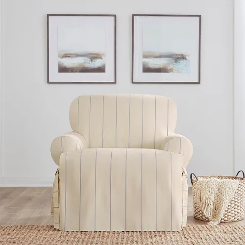 Miniatura 23 de SureFit Funda de cojín en T de algodón pesado para sillón de pato – Funda de una pieza, ajuste tejido relajado, 100% algodón, lavable a máquina