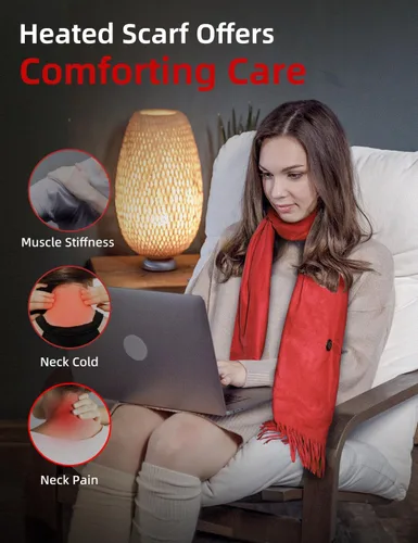Miniatura 6 de Heated Scarf for Women Include Rechargeable Battery, Electric Heated Scarf for Cold Weather
