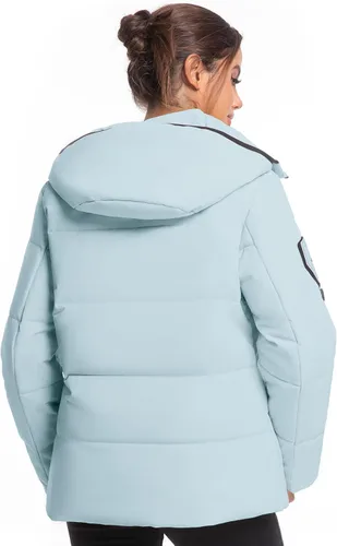 Miniatura 3 de Chaqueta aislante para mujer, resistente al viento, impermeable, con capucha, para esquí, snowboard, con múltiples bolsillos