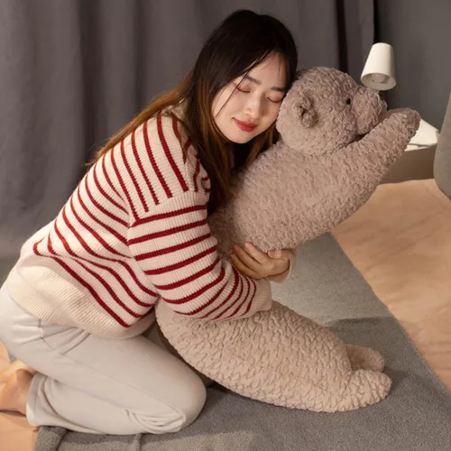 Miniatura 5 de Almohada de felpa de oso – Animal de peluche – Almohada de felpa larga de oso de 35 pulgadas – Regalo de cumpleaños, Navidad, Día de San Valentín