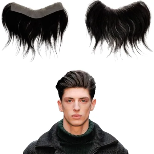 Miniatura 7 de Voloria Tupé de cabello humano 100 % de piel sintética para hombre, peluca frontal para retroceso, sistemas de reemplazo de línea capilar natural