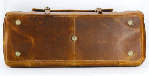 Miniatura 7 de KomalC Bolsas de lona de cuero para hombres y mujeres de grano completo de viaje durante la noche, fin de semana, bolsas de cuero para deportes