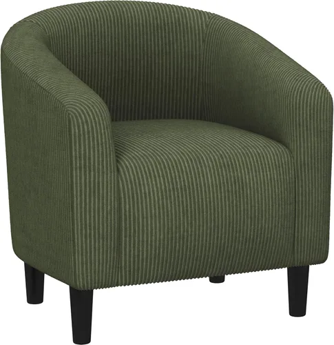 Miniatura 16 de Yaheetech Silla de Sala de Estar, Silla de Acento de Terciopelo, Silla Barril Tapizada, Silla de Asiento con Reposabrazos y Respaldo Bajo para Sala