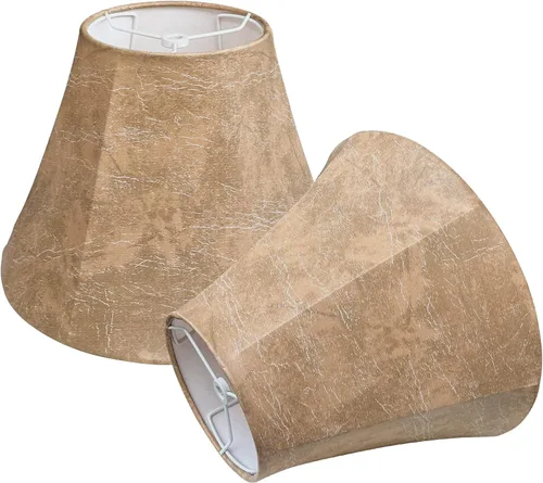 Miniatura 5 de Juego de 2 pantallas de lámpara, TOOTOO STAR pantalla de lámpara de imitación a piel de oveja de 6" de ancho superior x 12" de ancho inferior x 8.5