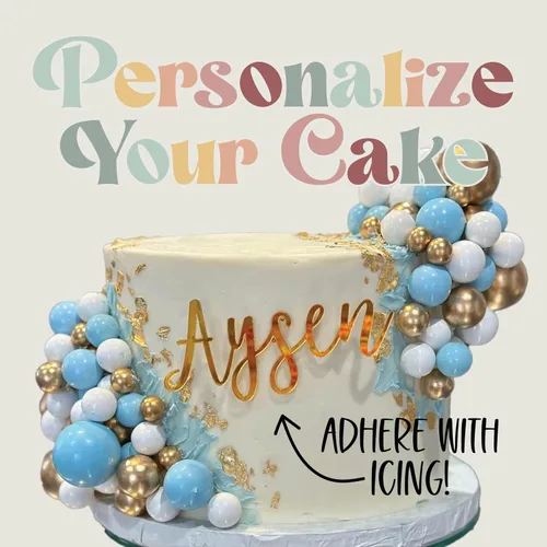 Miniatura 3 de Placa de nombre para pastel personalizada Nombre de decoración de pastel personalizado para fiesta de cumpleaños, ducha, boda Más de 40 opciones