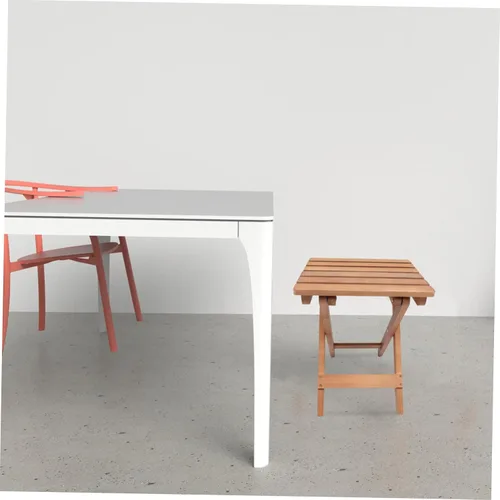 Miniatura 2 de Chic Solid Wood Long Strip Folding Chair Stool Kitchen Stool Portable Natural Wood