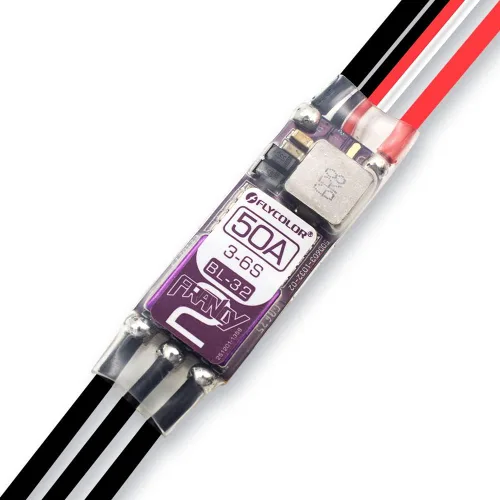 FLYCOLOR Francy2 50A sin escobillas ESC controlador de velocidad compatible 3-6S BEC 5V/3A BL32 Dshot con XT60 y 0.138 in Bullet Plugs para RC