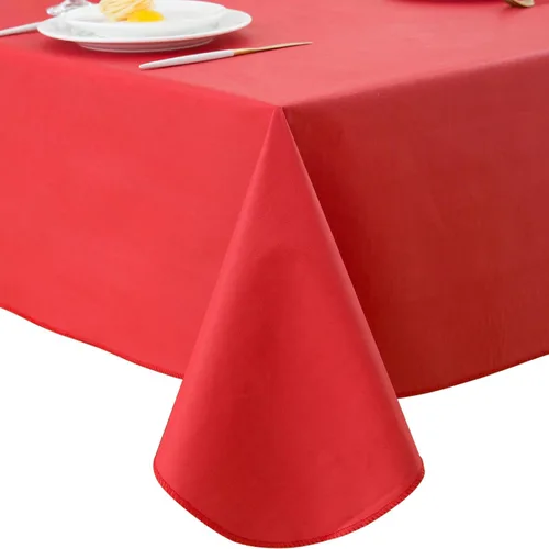 Miniatura 16 de LIBERECOO Mantel de vinilo con reverso de franela, verde hierba, impermeable, resistente a las manchas, mantel fácil de limpiar para vacaciones