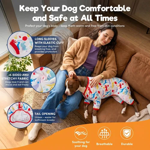 Miniatura 5 de LovinPet Pijama gigante para perros grandes, camisa de recuperación quirúrgica para perros grandes, pijamas para mascotas para perros, para dejar