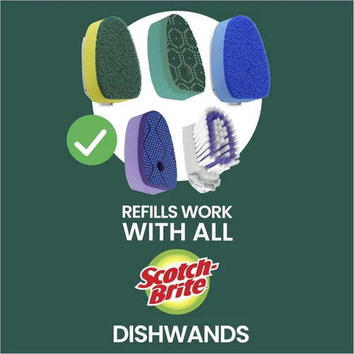 Miniatura 9 de Scotch-Brite Varita Lavavajillas Antiarañazos, Estropajo para Limpiar Cocina, Baño y Hogar, Estropajo de Platos Antiarañazos Seguro para Utensilios