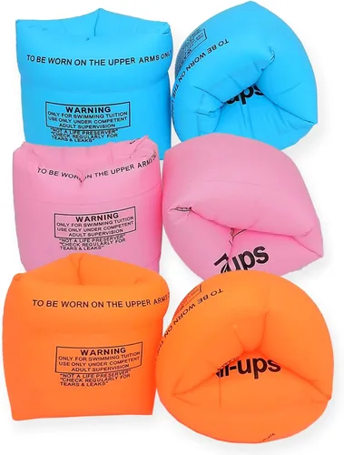 Miniatura 10 de 10Leccion Paquete de 2 flotadores inflables para brazos para niños pequeños, alas de agua inflables para niños, bandas de brazo de natación