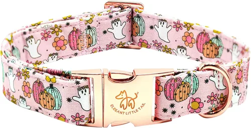 Miniatura 27 de Elegant little tail Collar para perro de Pascua, collar de perro con estampado de huevos de conejo, collar para mascotas, collar rosa para perros