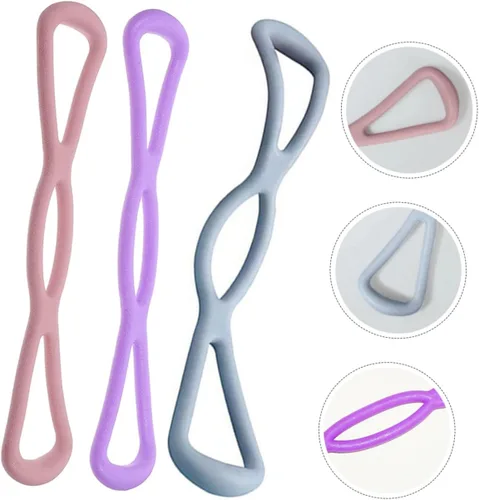 Miniatura 6 de Beaupretty 3 bandas de resistencia de yoga de alta elasticidad, correas de entrenamiento de estiramiento creativo para entrenamiento de fuerza