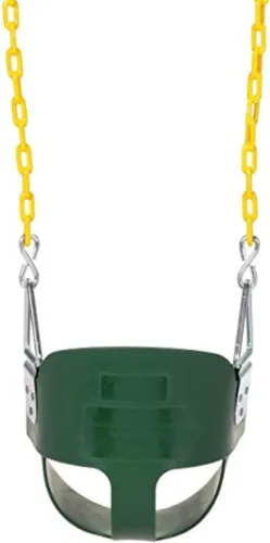 Miniatura 2 de Columpio Eastern Jungle Gym resistente, con respaldo alto, para bebés, con cadenas cubiertas y correa de seguridad
