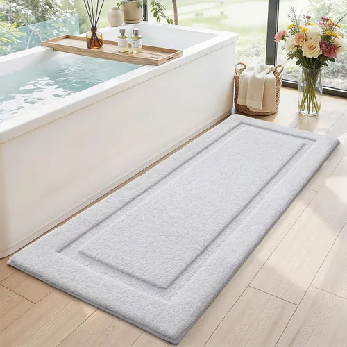 Miniatura 40 de LUMI Alfombras grandes y ultrasuaves para baño, antideslizantes con respaldo de goma, tapete de baño absorbente y lavable de secado rápido, alfombra