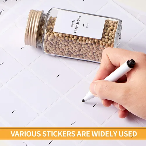 Miniatura 3 de 36 piezas de tarros para especias con etiqueta - Tarros de especias de vidrio con tapas de metal dorado, tapas de pimentero, embudo, pluma de tiza