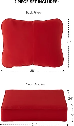 Miniatura 3 de Greendale Home Fashions Juego de cojines de asiento profundo para exterior de 2 piezas, Fuego